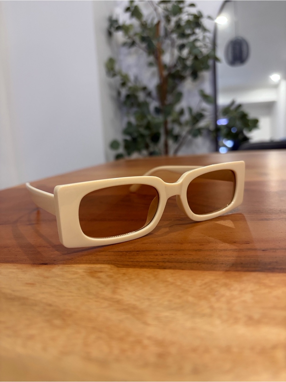 Cream Rectangular Sunglasses - Women Accessories
